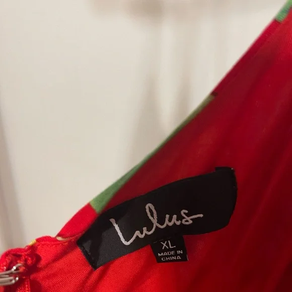 Lulus red floral sleeveless maxi dress, size xxl, like new - Picture 3 of 4